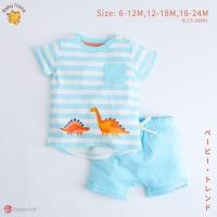 ราคา Elegant Kids ชุดเด็กผู้ชาย 6-24เดือน ชุดเสื้อ+กางเกงขาสั้น HappyDinosaur Collection | Babytrend (45300474557)