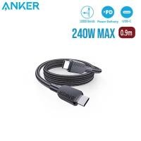 ราคา Anker A81C 240W สาย USB C ถึง USB C (0.9M/1.8M), สายชาร์จ USB C สําหรับ iPhone 15, MacBook Pro 2020, iPad (43178341403)