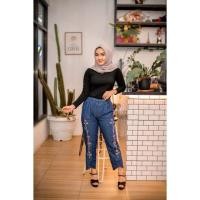 ราคา PRILLY BAGGY 2 SANDRA Zolla Baggy jogger boyfriend Jeans (29815159850)