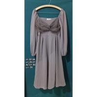 ราคา เดรสแขนยาวตัวยาวสีเทา (49700857489)