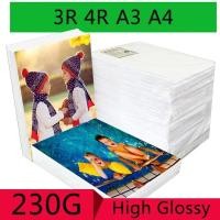 ราคา 100 Sheets/package 3R 4R A3 A4 High Gloss Photo Paper for Inkjet Printer Photo Studio Photographer Image Printing Glossy (24174940407)