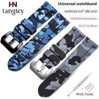 ราคา ➧ Zhangeer 20Mm 22Mm 24Mm 26Mm Universal Flat Head Strap Colorful Band For Diesel PANERAI Rubber (24780090052)