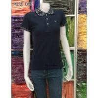 ราคา เสื้อโปโล คอคลีปแฟชั่น ALW09 สีเขียวขี้ม้าอมดำ (670454646)