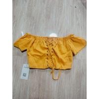 ราคา ครอปปาดไหล่สีเหลืองเชือกรูดอก (20742360236)