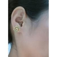 ราคา ต่างหู​ทองเหลือง​ เพชรซีกหลากสี(งานเก่า)​ (21775502134)