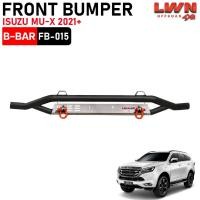 ราคา LWN4x4 กันชนหน้า Isuzu Mu-x 2021+ กันชนออฟโรดพร้อมห่วงOmega แดง สีทูโทน Black-Silver รุ่น B-BAR (41427327636)