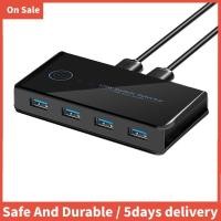 ราคา USB KVM Switch USB Shared Switcher 2 in 4 Out สําหรับแล็ปท็อปพีซีคีย์บอร์ดเมาส์เครื่องพิมพ์ USB Switch Hub Adapter (47755521658)