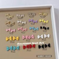 ราคา 10 ชิ้นสไตล์ใหม่ Frosted Bow Series สไตล์ All-Match คุณภาพสูงสีสเปรย์เครื่องประดับฝังมุก Chanel สไตล์เล็บเพชร (40856183819)