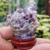 ราคา หินก้อนธรรมชาติ​ อเมทิสต์​ ซิทริน​ ไพไรต์หรือเพชรหน้าทั่ง​ บนฐานตั้งไม้ (6917170799)