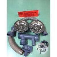 ราคา K1250 ชุดสะดือซิ้งค์อ่างล้างจานสองหลุมใหญ่พร้อมท่อน้ำล้นพร้อมอุปกรณ์ครบชุดสะดือกว้าง 11 เซนต์ (14212359244)