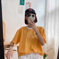 ราคา เสื้อยืดOversize ลายปักผลไม้กล้วยพีช (3854630607)