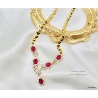 ราคา สร้อยทับทิมล้อมเพชร งานทองไมครอน (18464574338)