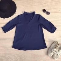 ราคา เสื้อคอวีโช้คเกอร์ แขนยาว สีกรม (147871758)