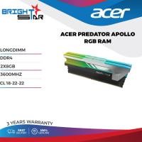 ราคา ACER PREDATOR APOLLO RGB / LONGDIMM RAM / DDR4 / 2x8GB / 3600MHZ / CL 18-22-22 / รับประกันตลอดอายุการใช้งาน / BL.9BWWR.227 / (23143459587)
