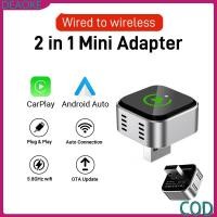 ราคา Wireless CarPlay Android Auto Adapter USB Dongle ไร้สาย Mini Smart Box Plug And Play WiFi 5G Bluetooth 5.0 Fast Connect (52806112041)