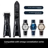 ราคา เข้ากันได้กับ Omega Constellation Series Ultimate Chronometer Strap Notch 13 14mm Top Layer ของแท้หนัง Bamboo Grain Strap (24197465367)