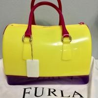 ราคา Furla candy bag twotone กระเป๋าสีลูกกวาด เหลือง/ม่วง (1236210208)