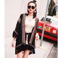 ราคา พร้อมส่ง 680#เสื้อคลุมงานปักสไตล์โบฮีเมียน ลายไทยงานเกาหลี (16473740519)