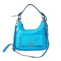 ราคา กระเป๋ามือสองCoach Legacy Courtenay Bright blue-turquoise Leather Tassel Shoulder Hobo Crossbody สินค้าแท้มือสอง (24971694729)