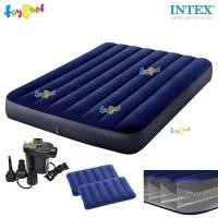 ราคา Intex ที่นอนเป่าลม "โครงสร้างใหม่นอนสบายขึ้น" ดูราบีม 4.5ฟุต 1.37x1.91x0.25 ม. รุ่น 64758 + หมอน 2 ใบ + ที่สูบลมไฟฟ้า (2254107324)