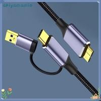 ราคา AKIYAMAMIO 2 in 1 Type-C to Micro B Cable, 5Gbps External Hard Drive Disk USB 3.0 HDD Cord, คอมพิวเตอร์ 1 M/2 M แล็ปท็อปสายข้อมูลสําหรับ S5/Note 3 (24745493328)