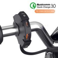 ราคา YQC3.0 Motorcycle USB Fast Charger PD 30W Type C Port Socket Waterproof Handlebar Bracket Phone Charger For Bike Moto ac (28410560754)