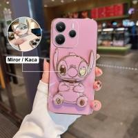 ราคา Soft Case Redmi Note 14/14 Pro 4G 5G Silicon Mirror Holder Cute Stitch Plating (56201558625)