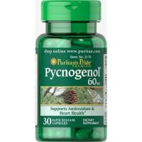 ราคา puritan's pride pycnogenol 60mg.30 capsules สารสกัดจากเปลือกสนฝรั่งเศส ช่วยลดกระ,ลดฝ้าช่วยผิวขาวใส (10436639198)