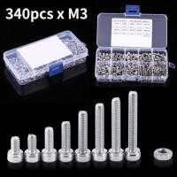 ราคา [หัวเบ้าหัวหกเหลี่ยม] เครื่องมือสกรูหัวหกเหลี่ยมสแตนเลส M3 Ss304 340 ชิ้น (25189711277)