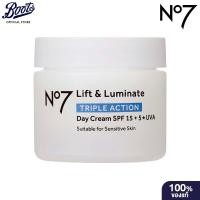 ราคา No7 Lift & Luminate Triple Action Day Cream SPF 15 50 ML. นัมเบอร์เซเว่น เดย์ครีม ครีมบำรุงกลางวัน (16637034480)