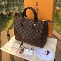ราคา กระเป๋าหลุยส์ Louis Vuitton LV Speedy 25 Damier ปี18 (6621245293)