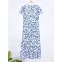 ราคา เดรสลายดอก เดรสยาว ชุดคลุมท้อง เดรสสาวอวบ (5346066635)