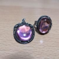 ราคา จี้และแหวนเงินเพชรพญานาคสีชมพู (เงินแท้) (2060075428)