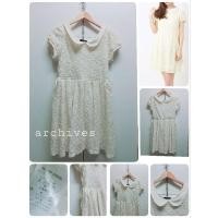 ราคา D7archives เดรสลูกไม้คอบัวผูกเอวแบรนด์ญี่ปุ่น size M (18007838908)