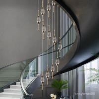 ราคา Detached House Duplex Staircase Chandelier Long Chandelier Modern Minimalist High Ceiling Light Luxury Crystal New Rotat (56950795051)