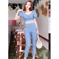 ราคา งานป้าย KARAT จั้มสูทขายาว ผ้ายีนส์ ปักฉลุ (23348467927)