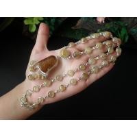 ราคา สร้อยคอแก้วไหมทอง ตัวเรือนเงินแท้ (26572797059)