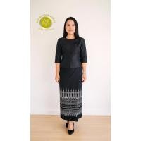 ราคา ผ้าไหมมัดหมี่สามตะกอสีดำเชิงต้นสนผ้าไหมสุรินทร์ผ้าไหมแท้ทั้งเส้นพุ่งและเส้นยืนผ้าไหมทอมือกี่โบราณ (55550226374)