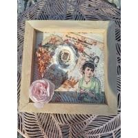 ราคา กรอบไม้ประดับตกแต่งสไตล์วินเทจ ดอกไม้ชมพู (25811530207)