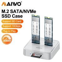 ราคา MAIWO Dual Bay NVMe SATA SD 3 Bay SSD Docking Station Adapter 10Gbps PCIe แบบพกพา M.2 SSD Case Enclosure รองรับการ์ด SD (K3016SD) (26351722343)