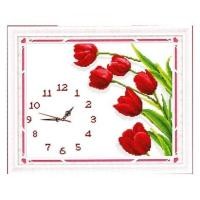ราคา ภาพวาดปักครอสติชของนาฬิกาดอกทิวลิปสีแดง ก895 ยังไม่ปัก (44263486834)