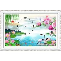 ราคา ชุดภาพติดคริสตัลกลม ลายนาฬิกานกกระเรียนคู่ในสวนไม้มงคล ( งานติดเต็มภาพ ) ขนาด 50*35 ซม. (17142223977)