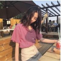 ราคา พร้อมส่ง เชิ้ตลายสก็อตสีแดงน่ารัก❣ (1612415210)