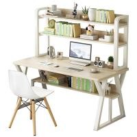 ราคา โต๊ะคอมพิวเตอร์ไม้ ทำงาน อเนกประสงค์พร้อมชั้นวางหนังสือพร้อมชั้นวางของ มี2สีให้เลือก (22220021096)