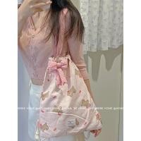 ราคา กระเป๋าผ้า อเนกประสงค์ กระเป๋าเป้สะพายหลัง ลายสุนัขสีชมพู กระเป๋าผ้า ถุงผ้าหูรูด พร้อมส่ง (27256110249)
