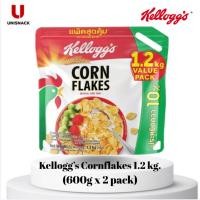 ราคา Kellogg's Corn Flakes เคลล็อกส์ คอร์นเฟลกซ์ ซีเรียลแผ่นข้าวโพดอบกรอบ ขนาด 1.2 kg (600g. x2) BBE: 09/01/2027 (48905862701)