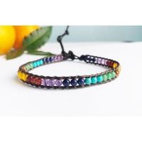 ราคา กำไลข้อมือหินแท้ สีรุ้ง ถักหนังแท้สีน้ำตาลไหม้ ยาว 6-8 นิ้ว ปรับสายได้ (1945144072)
