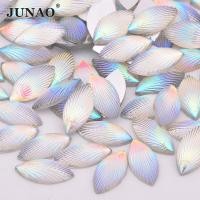 ราคา 200 ชิ้น 7*15 มิลลิเมตรคริสตัล AB สีเรซิ่น Shell Rhinestones Flatback Horse Eye Strass หิน F (52652993204)