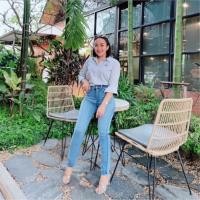 ราคา [ B.903 ] กางเกงยีนส์ทรงบอยสลิม เอวสูง เก็บทรง สีฟอกอ่อน เรียบหรู (29953383522)