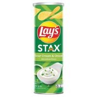 ราคา ✨ขายดี✨ เลย์ สแตคส์ มันฝรั่งทอดกรอบ รสซาวครีมและหัวหอม 105กรัม Lay's Stax Sour Cream & Onion Flavour Potato Crisps 105g (9875104326)